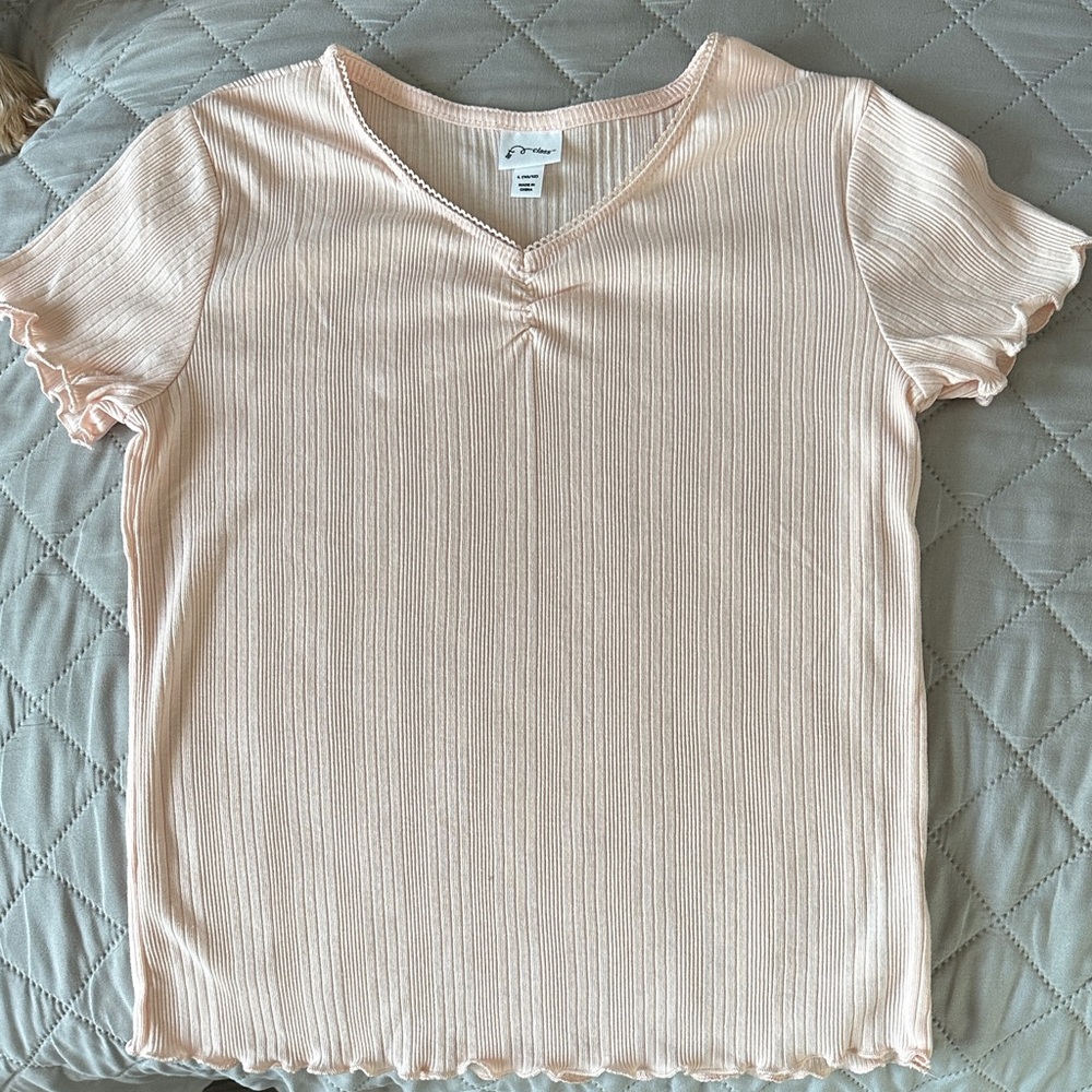 Art Class Soft Pink Ribbed Top - Picture 4 of 4